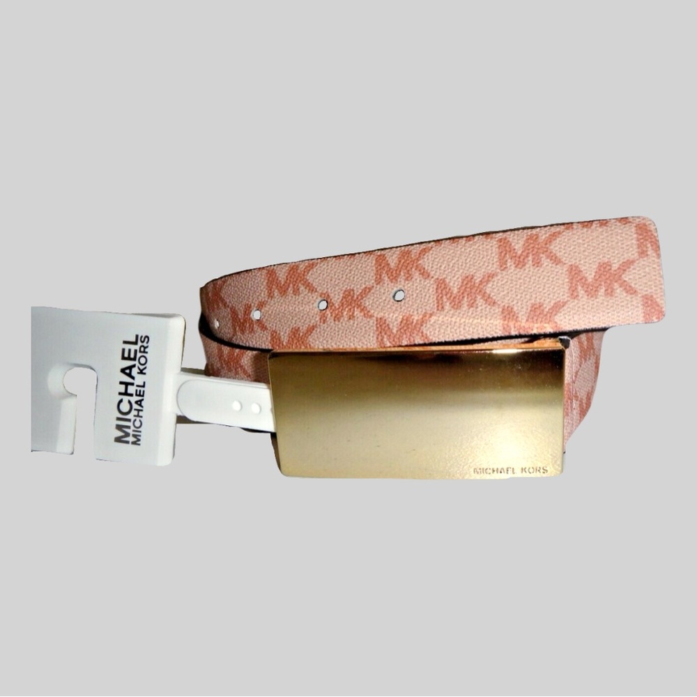 Michael Kors Rose Tan Belt with Gold Accent